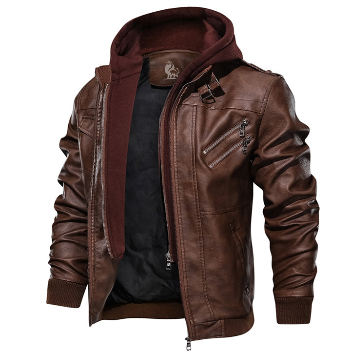 Men’s Classic Faux Leather Biker Jacket