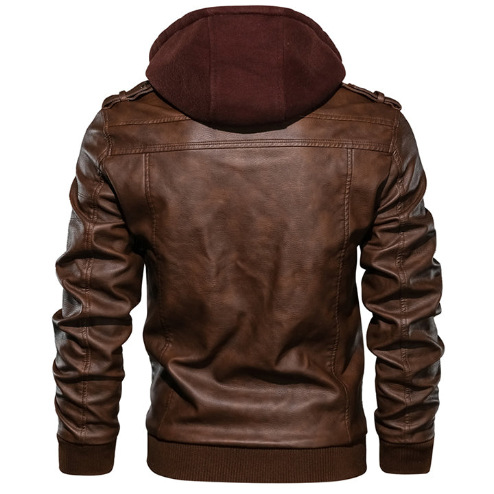 Men’s Classic Faux Leather Biker Jacket