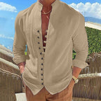 Men’s Comfortable Long Sleeve Shirt Khaki