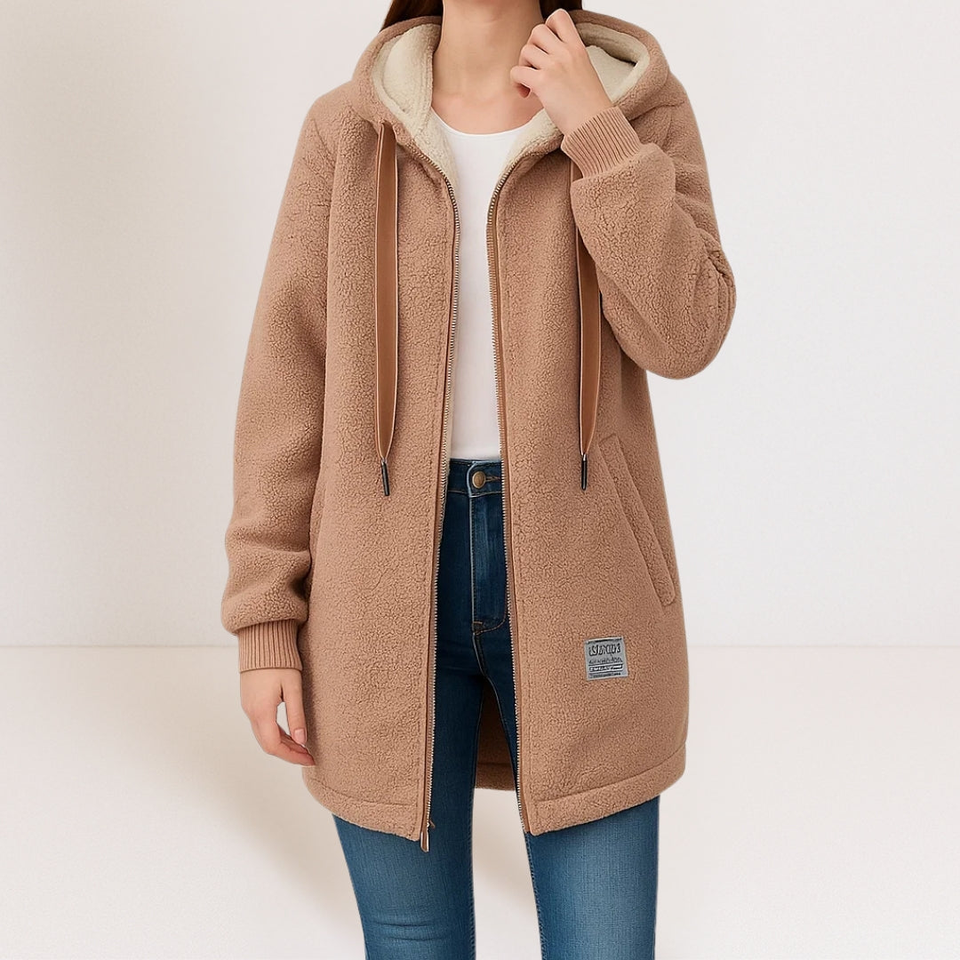 Women’s Fleece Hooded Jacket Brown