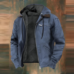 Men’s Warm Fleece-Lined Hooded Jacket Blue