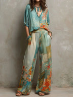 Women’s Elegant Two-Piece Set Blue