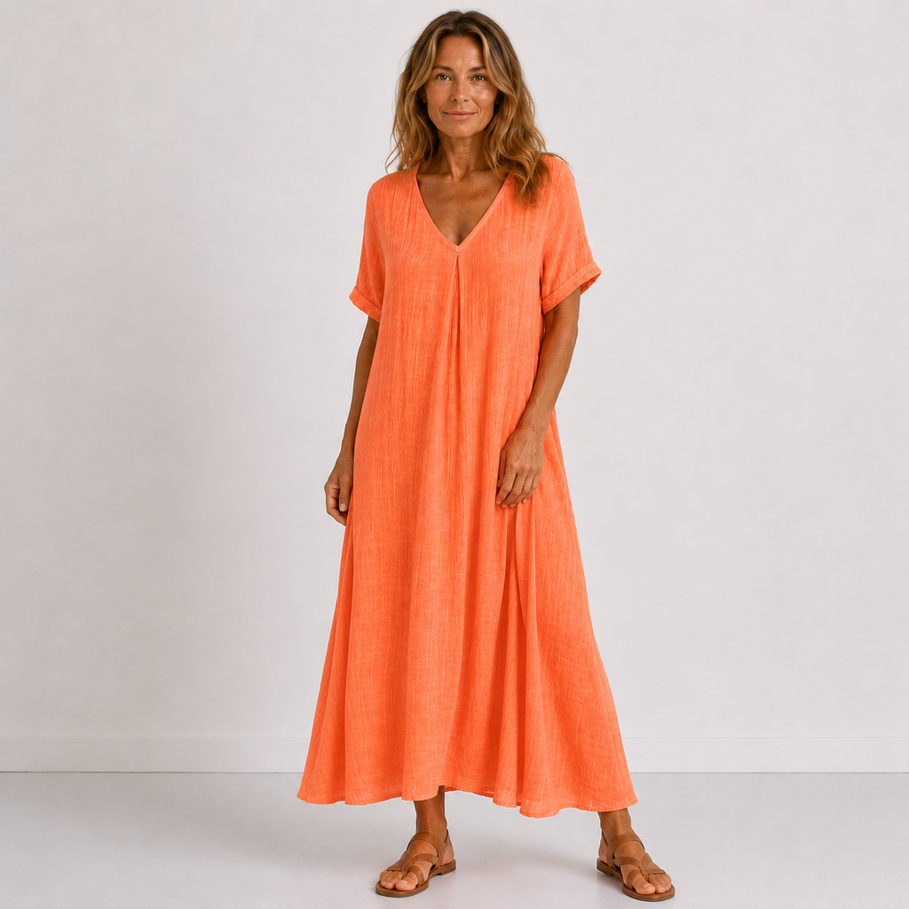 Women’s Flowing Maxi Dress Orange Red