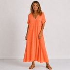 Women’s Flowing Maxi Dress Orange Red
