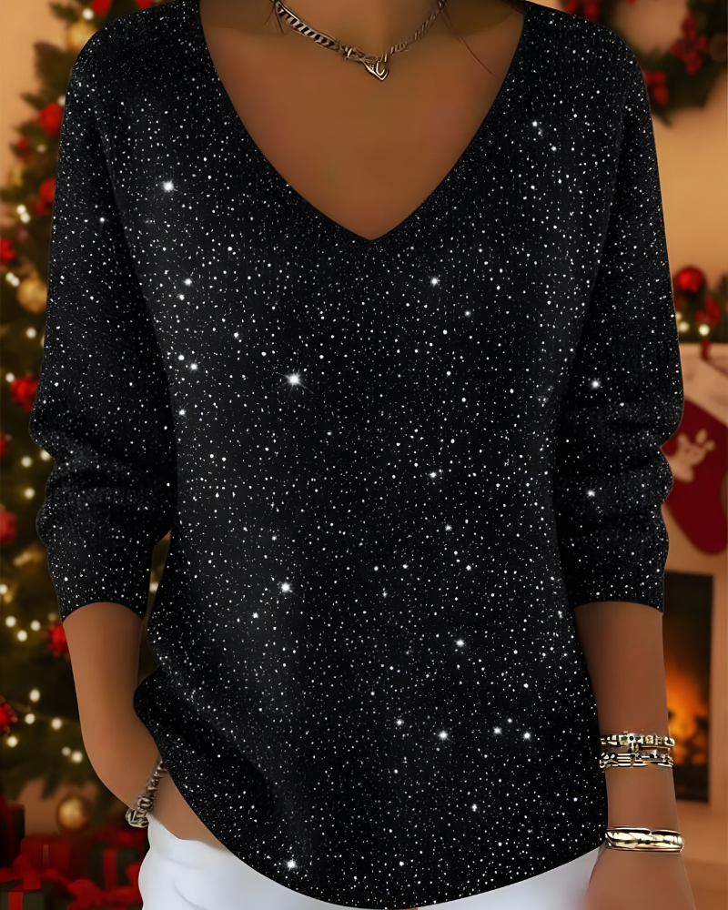 Women’s Elegant Glitter Knitted Jumper Black