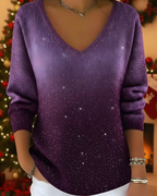 Women’s Elegant Glitter Knitted Jumper Light Purple