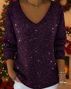 Women’s Elegant Glitter Knitted Jumper Purple