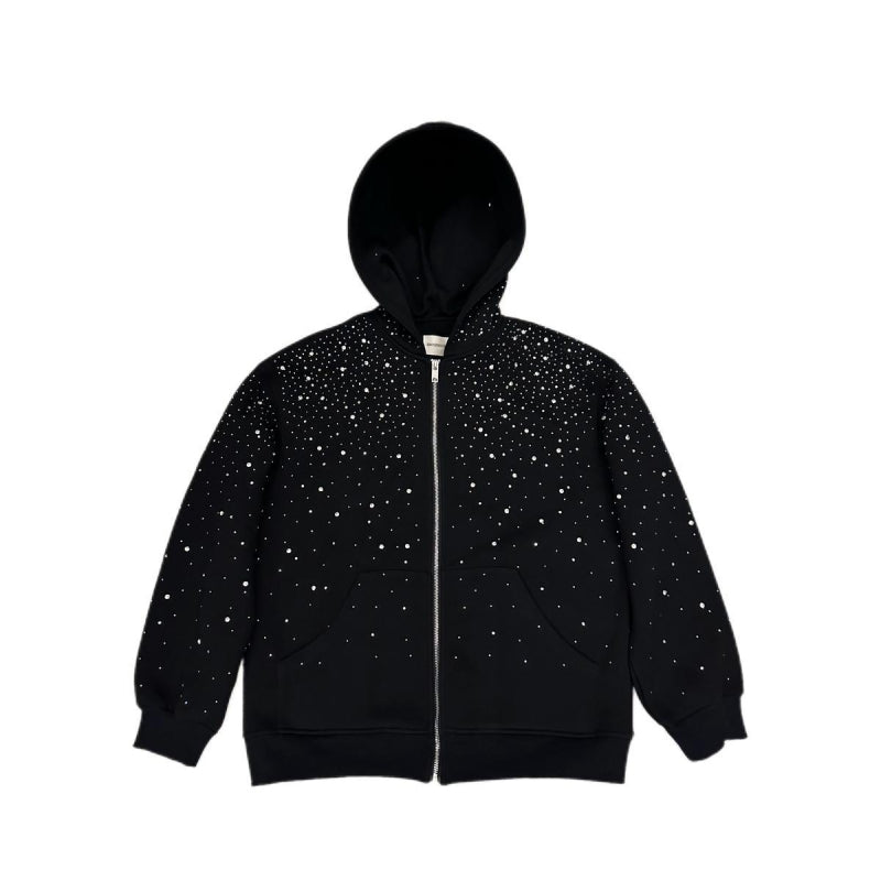 Men’s Glitter Zip-Up Hoodie Black