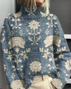 Women’s Casual Graphic Knitted Jumper Blue