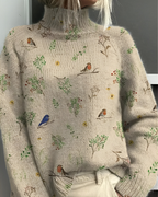 Women’s Casual Graphic Knitted Jumper Khaki