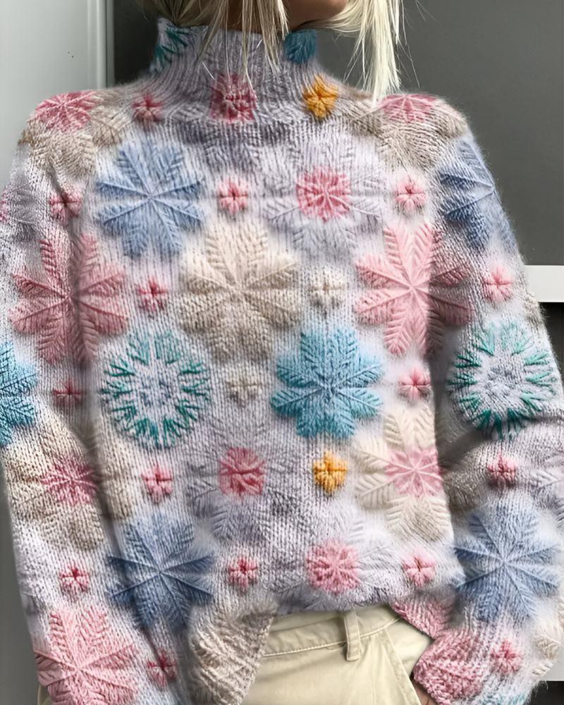 Women’s Casual Graphic Knitted Jumper Pink