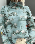 Women’s Casual Graphic Knitted Jumper Sea Blue