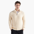 Men’s Classic Knitted Half-Zip Jumper Beige