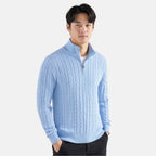Men’s Classic Knitted Half-Zip Jumper Light Blue