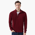 Men’s Classic Knitted Half-Zip Jumper Red