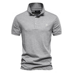 Men’s Lightweight Breathable Summer Polo Shirt Light Gray