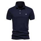 Men’s Lightweight Breathable Summer Polo Shirt Navy Blue