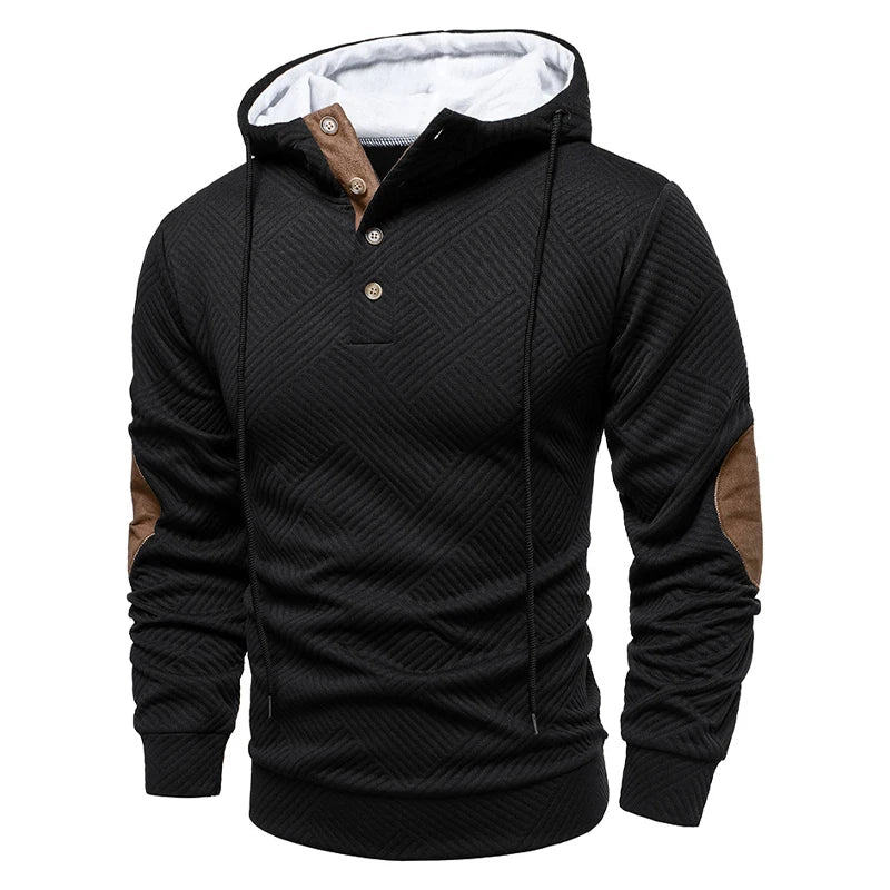 Men’s Casual Modern Hooded Jumper Black