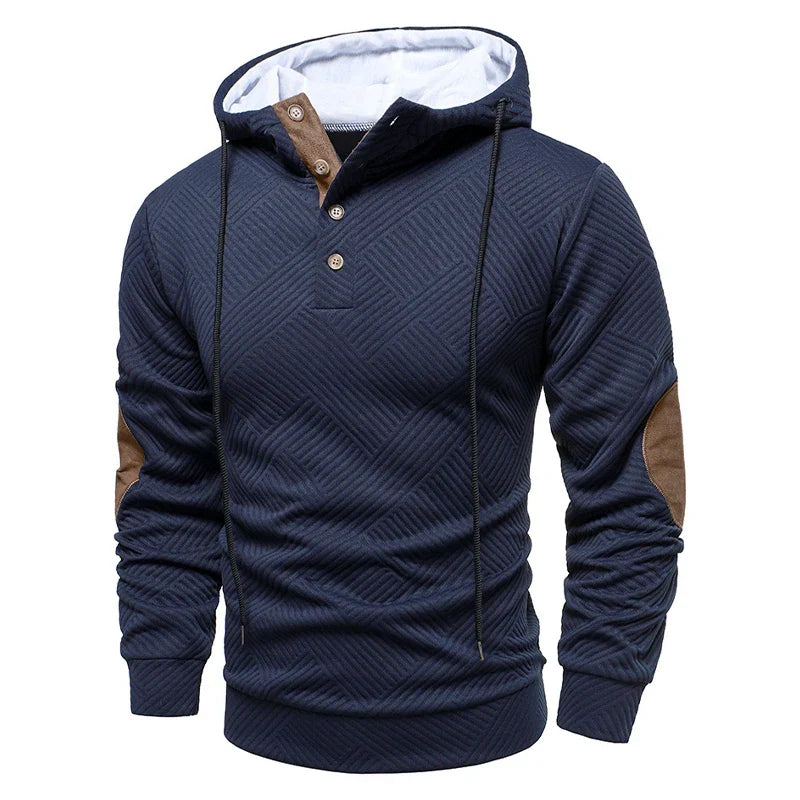 Men’s Casual Modern Hooded Jumper Blue