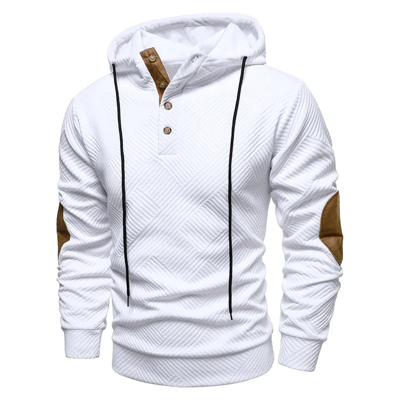 Men’s Casual Modern Hooded Jumper White