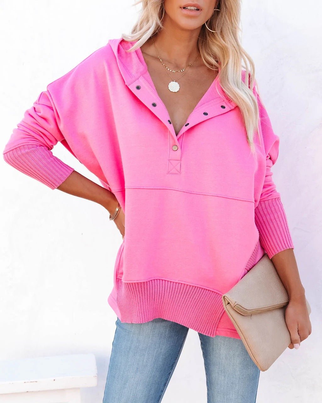 Women’s Relaxed Fit Hooded Drawstring Longline Sweatshirt