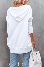 Women’s Relaxed Fit Hooded Drawstring Longline Sweatshirt