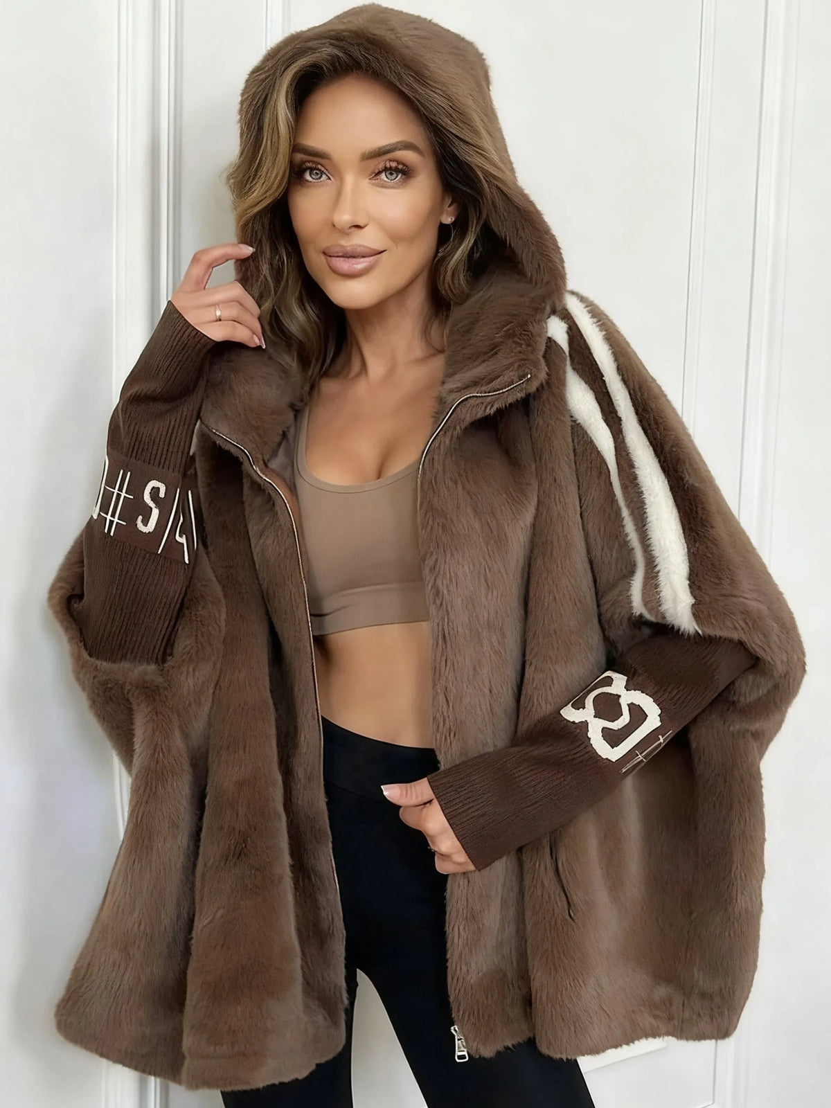 Women’s Comfortable Hooded Winter Coat Brown