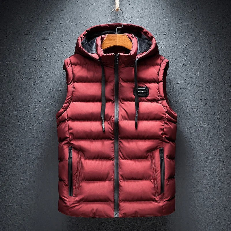 Men’s Hooded Zip-Through Cardigan Red