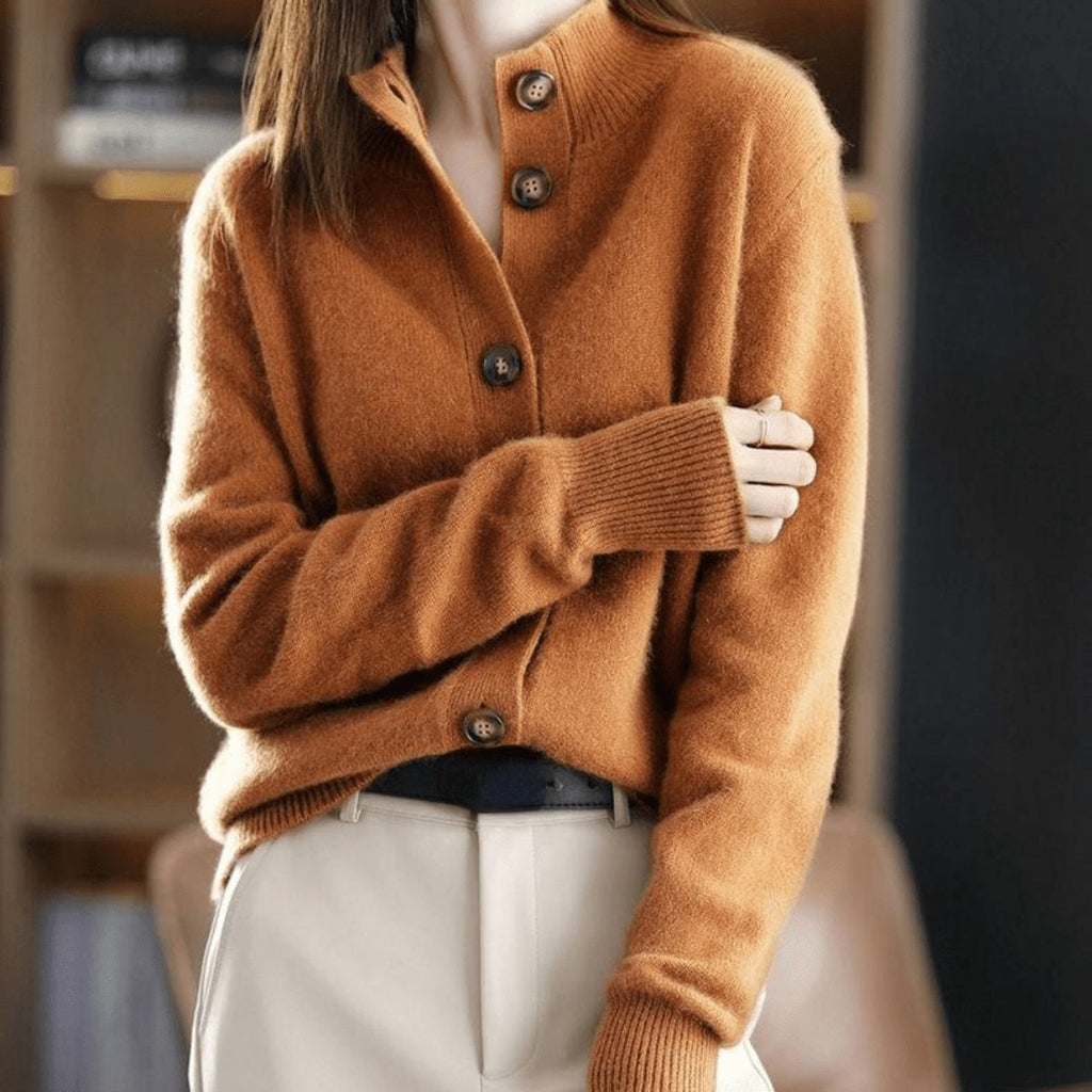 Women’s Button-Front Knit Cardigan Orange