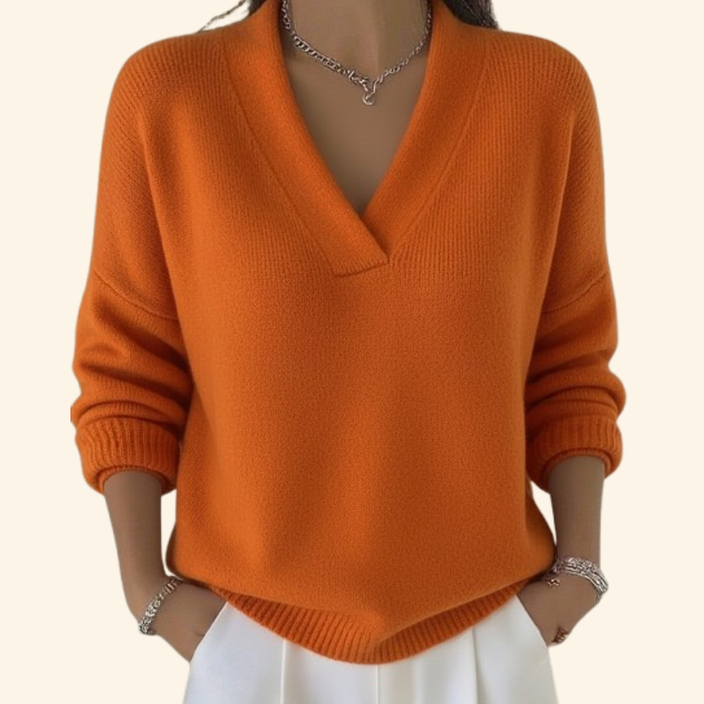 Women’s Elegant Knitted Jumper Orange