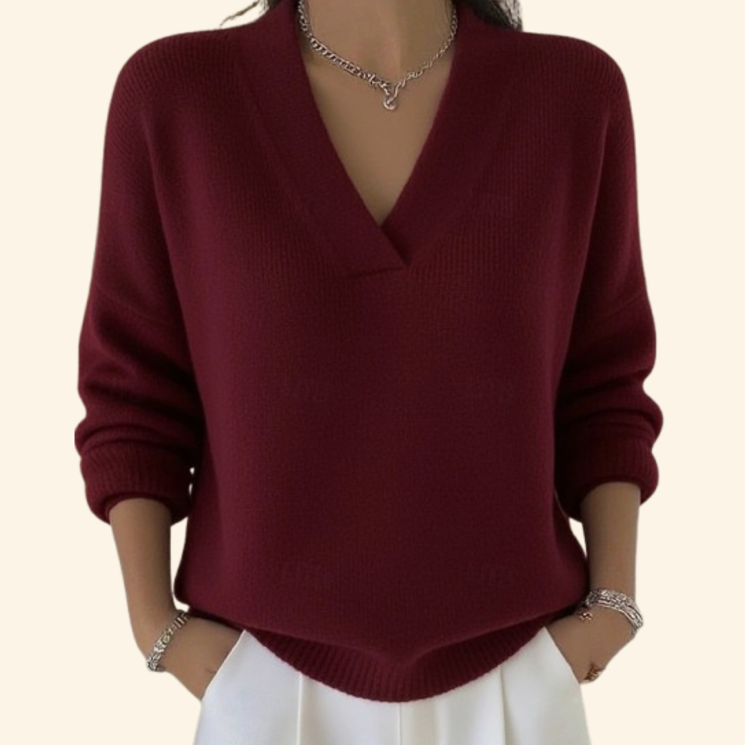 Women’s Elegant Knitted Jumper Red