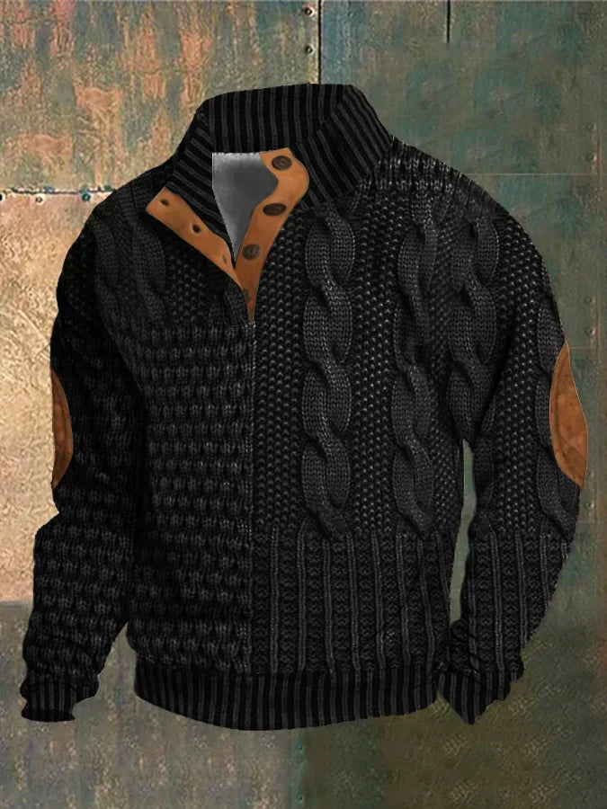 Men’s Warm Knitted Pullover Jumper Black