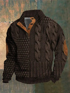 Men’s Warm Knitted Pullover Jumper Brown