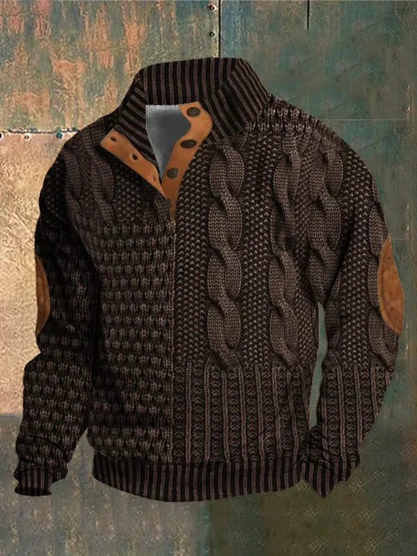 Men’s Warm Knitted Pullover Jumper Brown