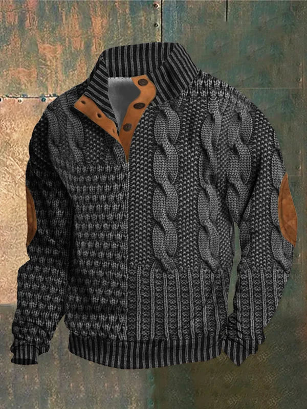 Men’s Warm Knitted Pullover Jumper Dark Grey