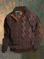 Men’s Warm Knitted Pullover Jumper Dark Red