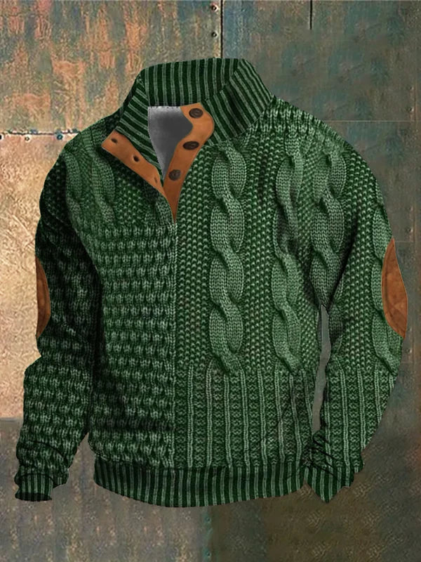 Men’s Warm Knitted Pullover Jumper Green