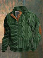 Men’s Warm Knitted Pullover Jumper Green