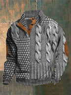 Men’s Warm Knitted Pullover Jumper Light Grey