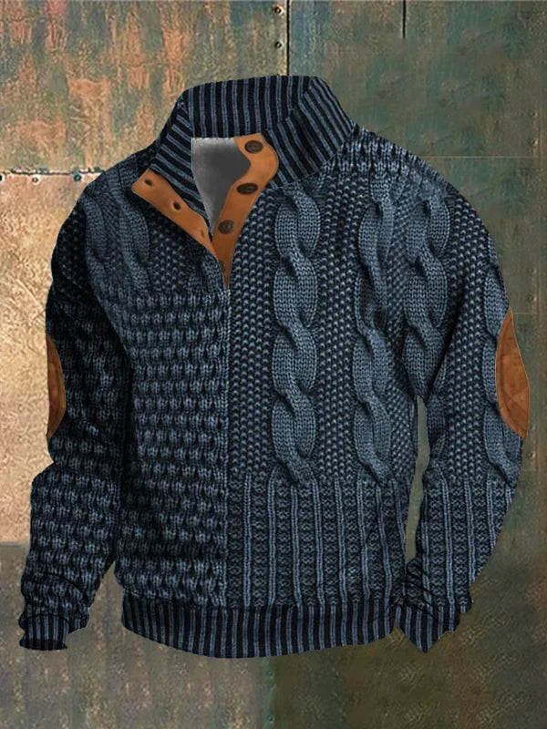 Men’s Warm Knitted Pullover Jumper Navy