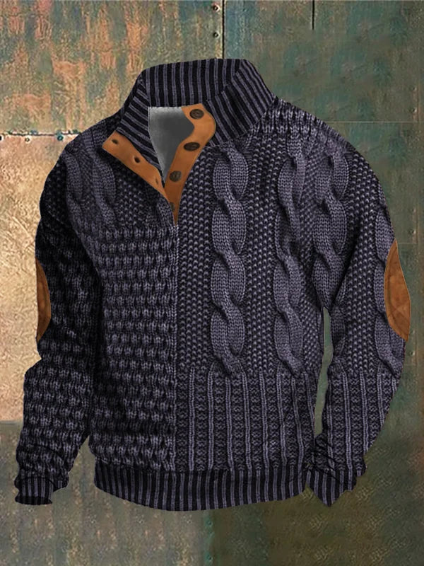Men’s Warm Knitted Pullover Jumper Purple