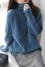 Women’s Knitted Roll-Neck Jumper Blue