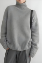 Women’s Knitted Roll-Neck Jumper Grey