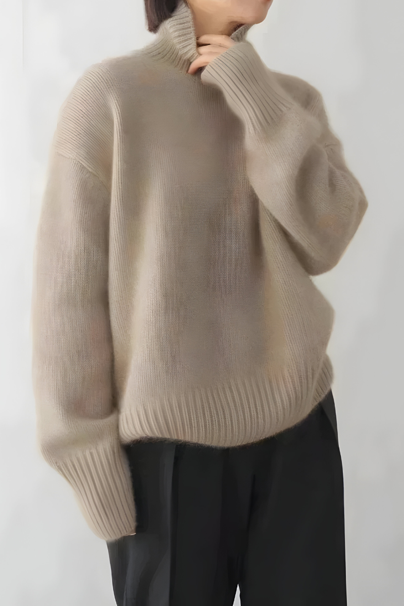 Women’s Knitted Roll-Neck Jumper Khaki