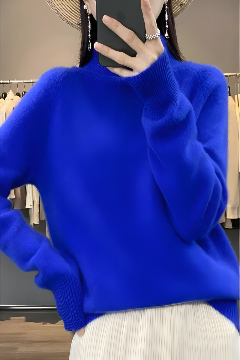 Women’s Knitted Roll-Neck Jumper Navy