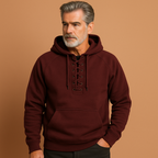 Men’s Hoodie with Lace-Up Detail Red