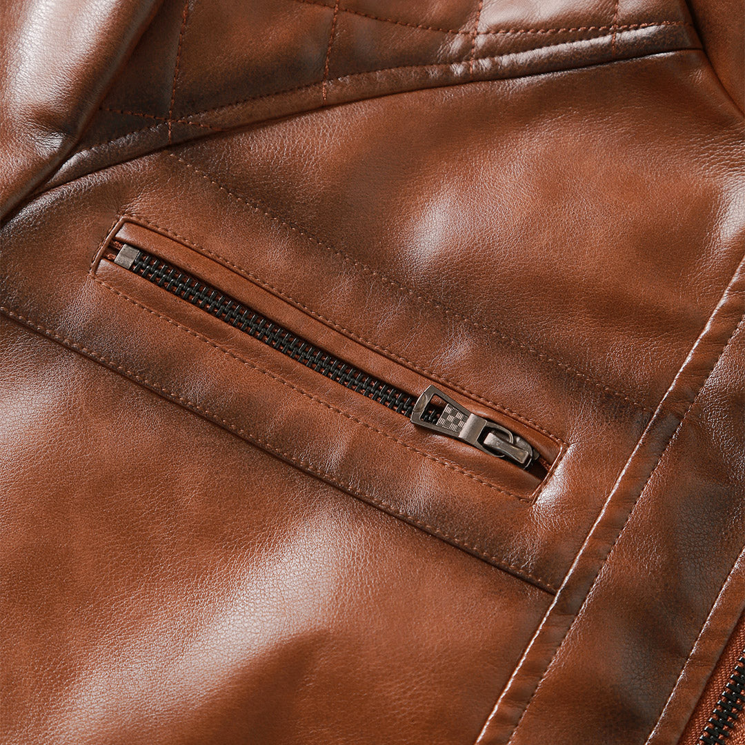 Men’s Roadster Faux Leather Biker Jacket