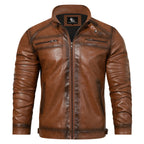 Men’s Roadster Faux Leather Biker Jacket Sienna