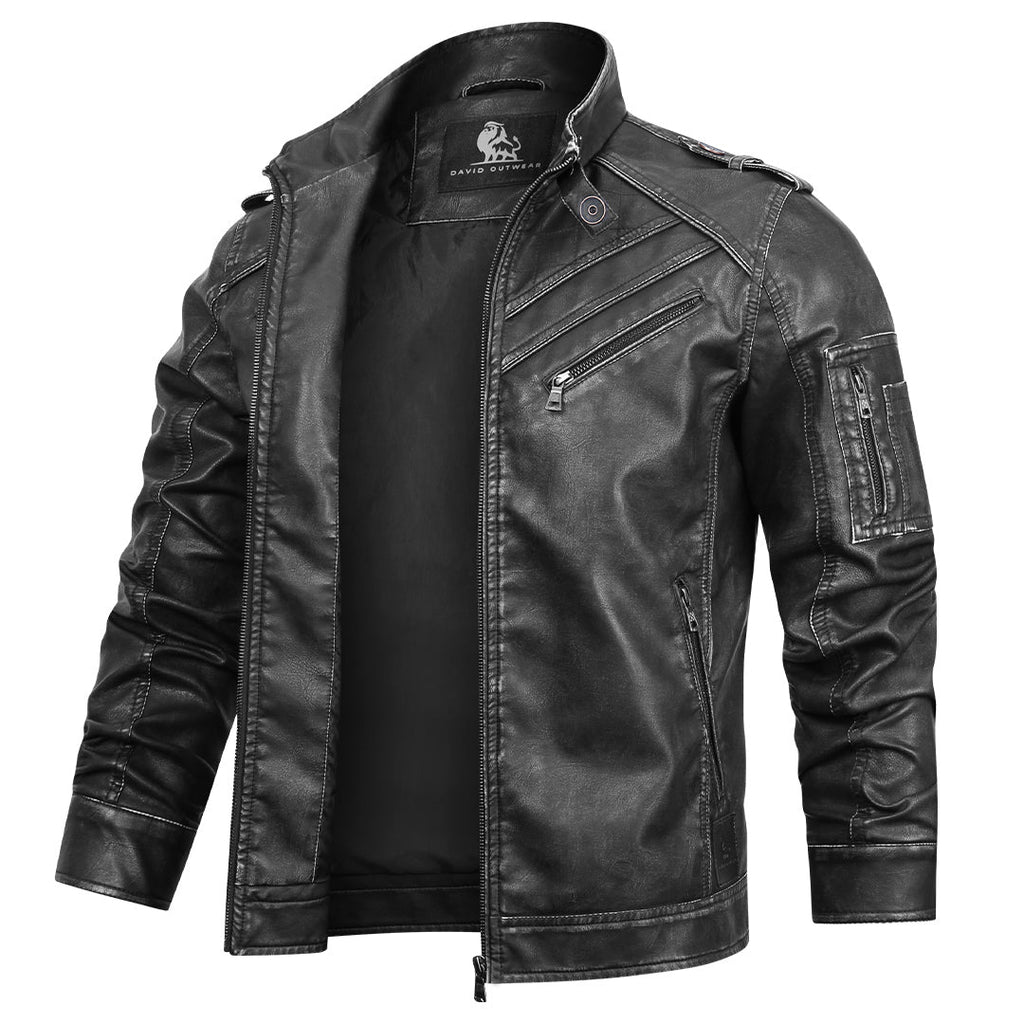 Men’s Classic Faux Leather Biker Jacket