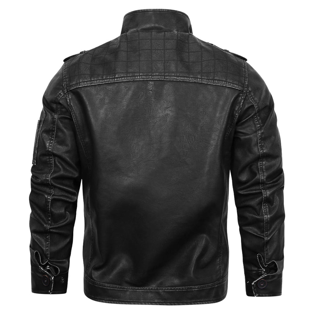 Men’s Classic Faux Leather Biker Jacket